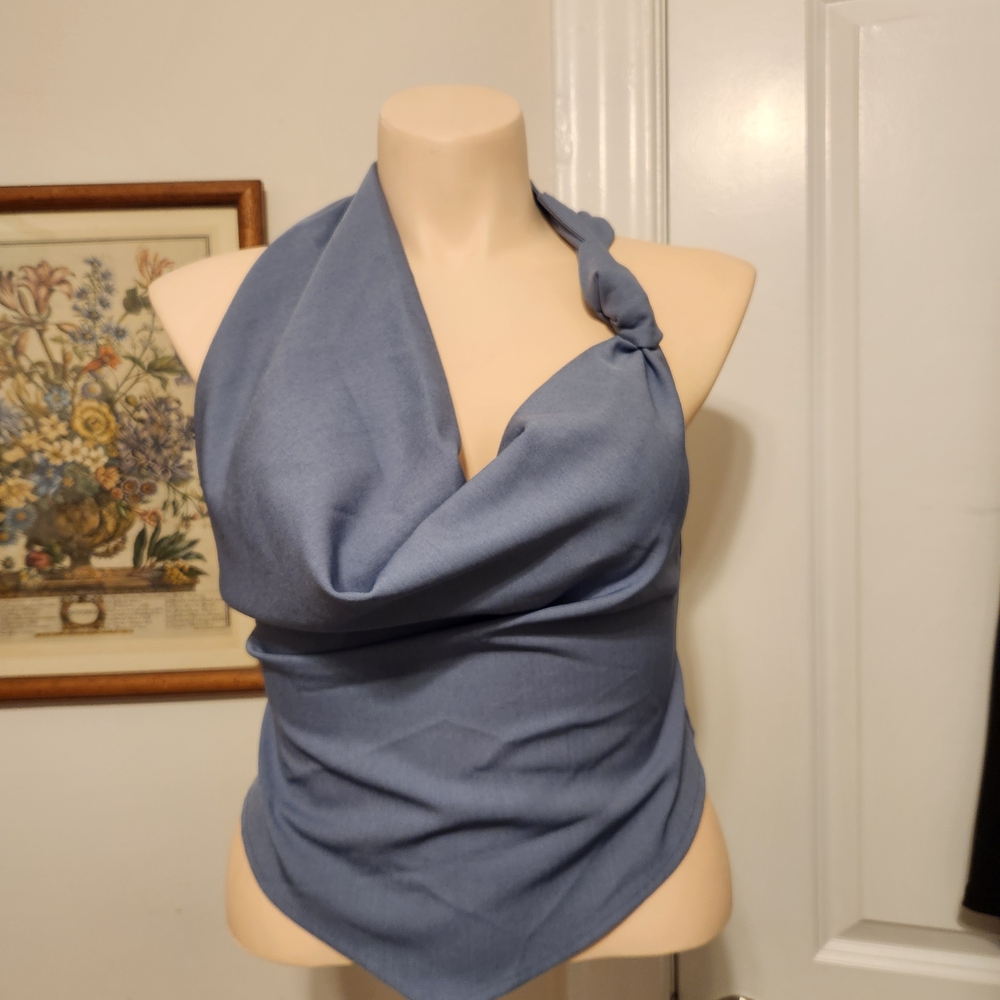 Stylish Blue Halter Top